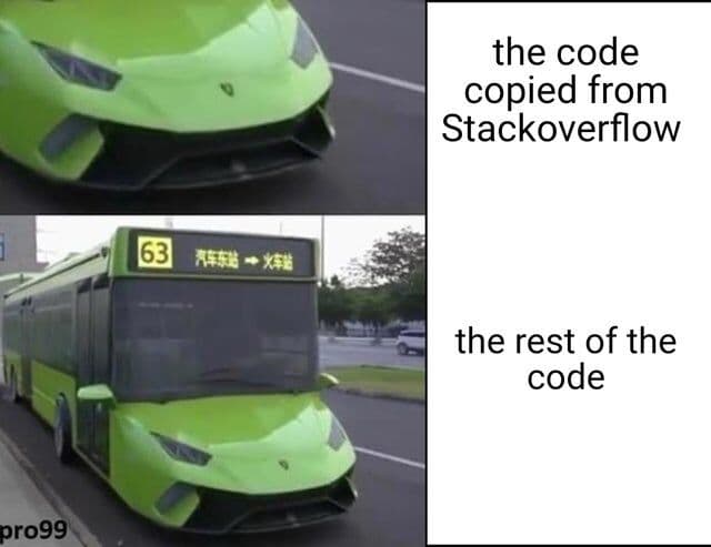 
🏎

#programmingjoke #code #coding #javascript #python #datascience #programming #programmer #joke #webdev #webdevelopment #php #java #linux #css #programmingmemes #codinglife #codingpics #programmingjokes #android #html #ios #wordpress