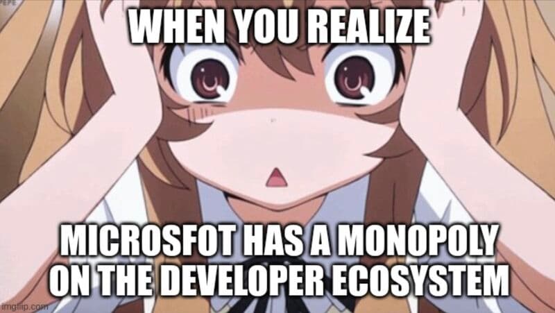 😅 When you realize that Microsoft has a monopoly on the developer ecosystem
#typescript #vscode GitHub #copilot npm, Inc.